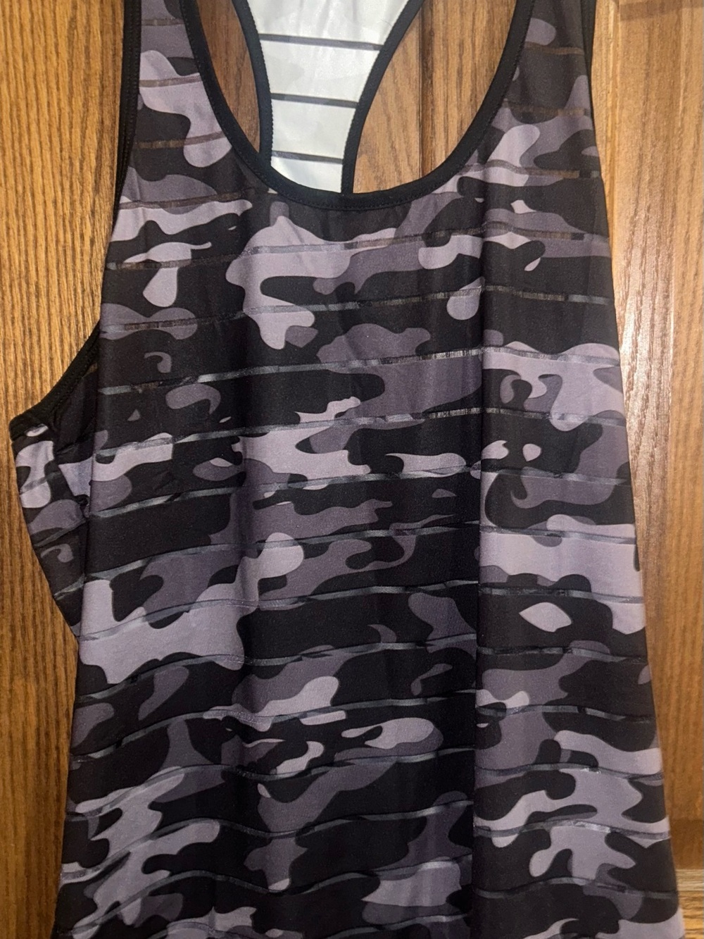 ZYIA Black and Gray Camo Racerback Tank Top